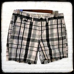 3/$30 DOCKERS Monochrome Low Rise Striped Plaid Chino Tomboy Grunge Shorts